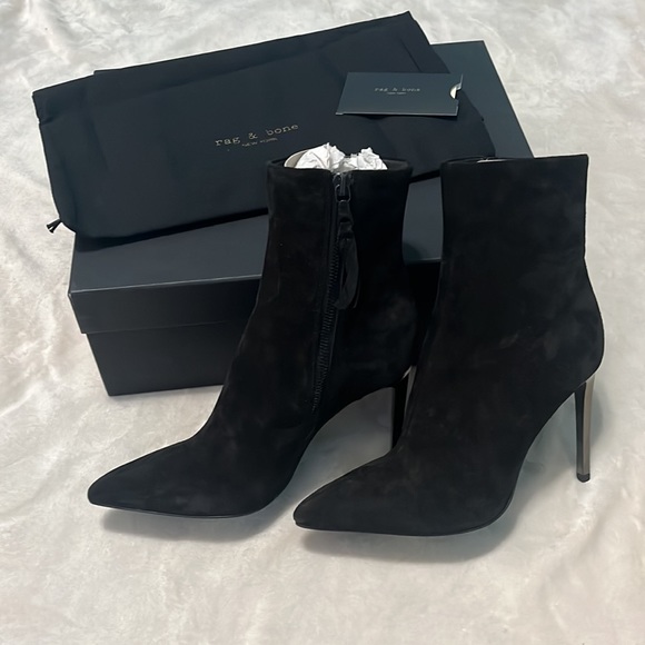 NIB: RAG & BONE Wes Boot/Bootie in Black Suede, Stiletto Heel, Size 6 (36 EU) - Picture 16 of 16